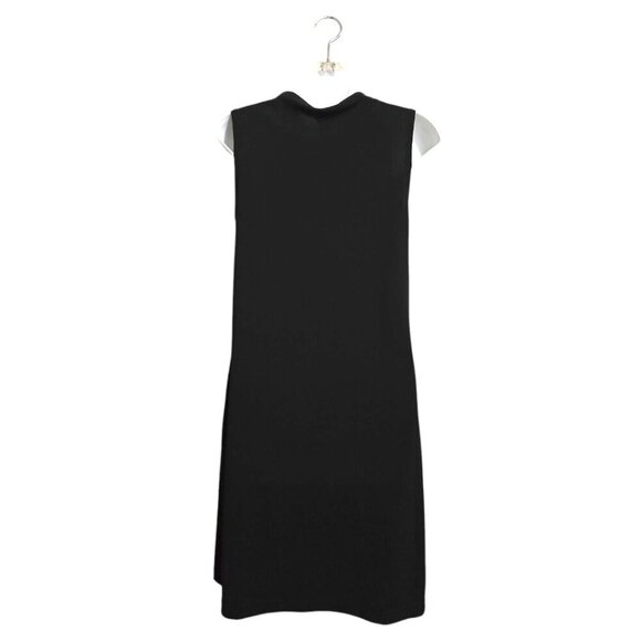 Ann Taylor Black Crew Neck Minimalist Sleeveless Mini Shift Dress Sz S - Picture 4 of 6
